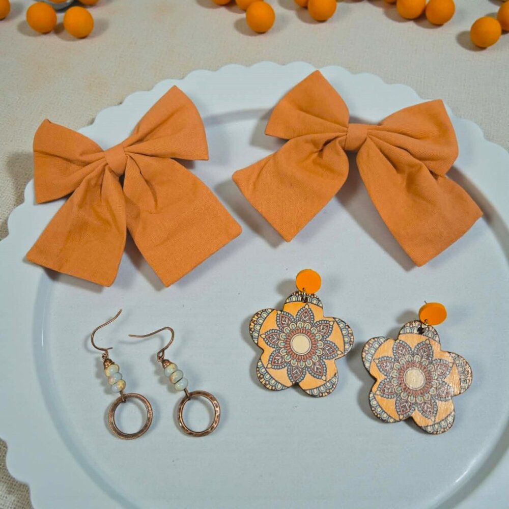 Mommy And Me Boho Earring And Hairbow Set